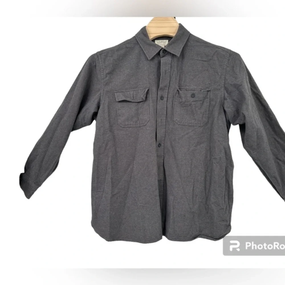 LL‎ Bean 90’s flannel shirt Gray chamois cloth shirt.XL - soft heavy USA